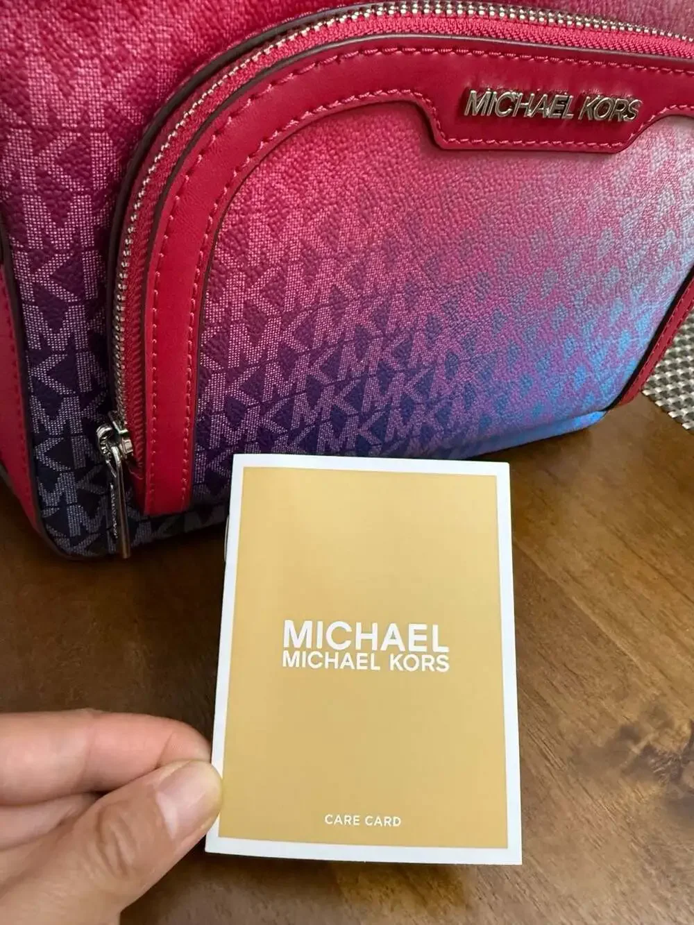 MICHAEL KORS JAYCEE MD ZIP POCKET BACKPACK MK BAG Color Shift Dark Raspberry